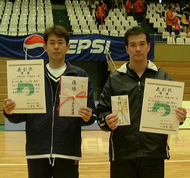 男子優勝の北本・斉藤組